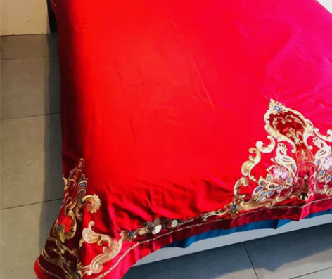 富安娜正品代购专柜直发 涤莫棉缎纹刺绣婚庆...