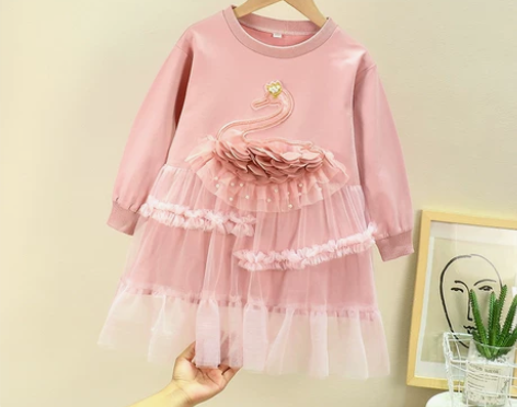 拉夏贝尔童装女童连衣裙春装儿童公主裙春秋小...