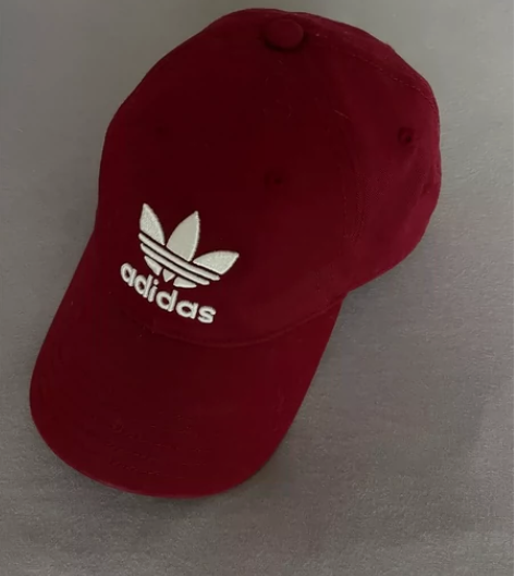 adidas阿迪达斯酒红色鸭舌帽 靠谱代购...