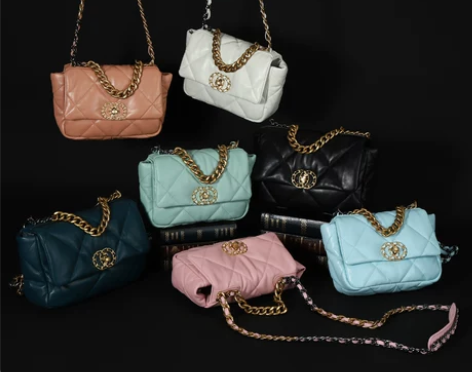 包包女2020新款真皮小羊皮小香风菱格链条...