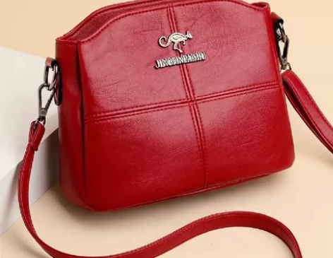 2023新款袋鼠女包真皮软皮水桶斜挎女高级...