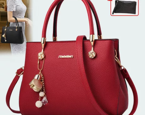 沃尔登袋鼠真皮女包2023新款百搭中年手提...