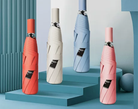 自动黑胶雨伞女折叠男女两用伞防晒防紫外线遮...