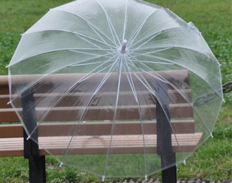 骨长柄自动雨伞 16骨透明伞小清新男女雨伞...