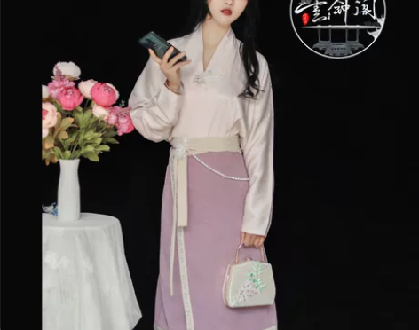 云钟阁汉服宋制三件套直领对襟飞机袖一片式宋...