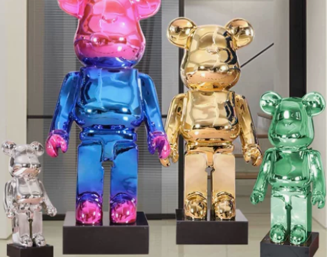 公仔娃娃熊摆件 摆件暴力熊大客厅现代卡通雕...