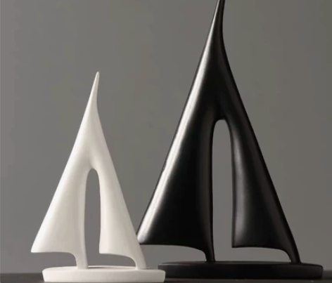 现代简约一帆风顺帆船艺术摆件北欧创意客厅书...