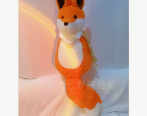 cos小狐狸斜跨单双肩背包抱枕两用柔软毛绒...