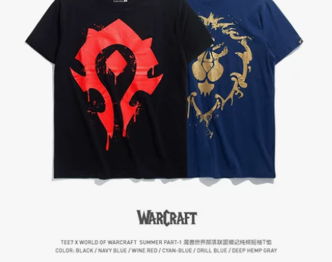 新疆棉魔兽世界t电影周边WOW部落联盟潮牌...