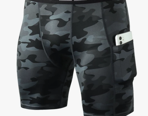 男士健身短裤带口袋运动跑步训练撸铁速干弹力...