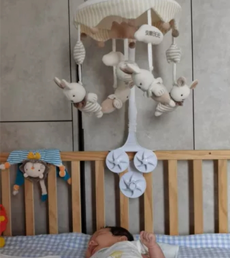 贝易蒙氏床铃新生婴儿玩具悬挂式可旋转床头摇...