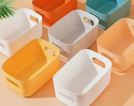 家用化妆品宿舍大号收纳盒桌面收纳筐卫生间厨...