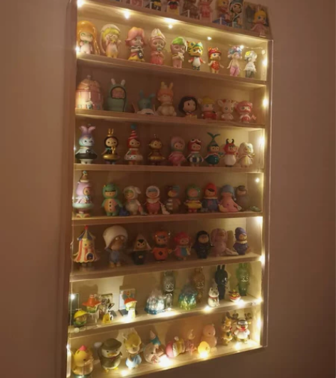 泡泡马特茉莉盲盒置物柜 展示柜 亚克力挂墙...