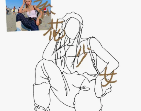 约稿手绘黑白线稿，极简风头像定制，情侣头像...