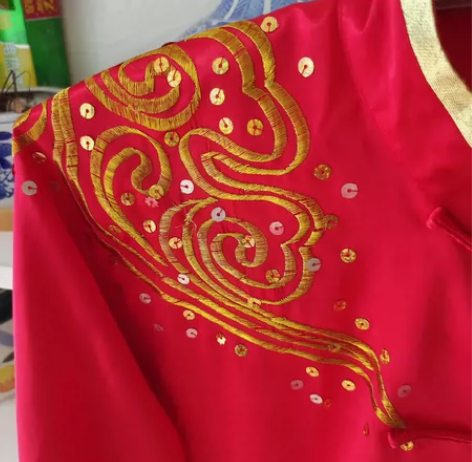 丝绸绣花礼服#高级感礼服 #服装演出服 #...