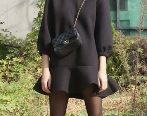 秋冬女装宽松大码太空棉鱼尾连衣裙直筒蓬蓬裙...