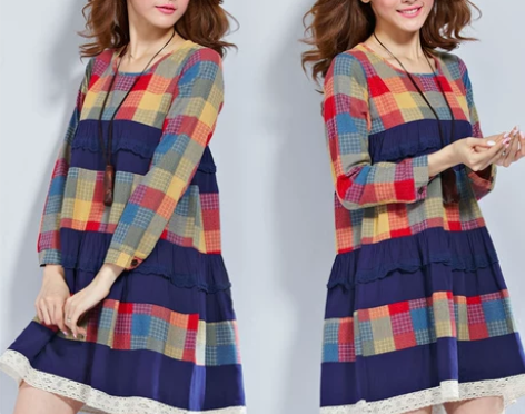 棉麻女装春秋民族风文艺复古森女连衣… 感兴...